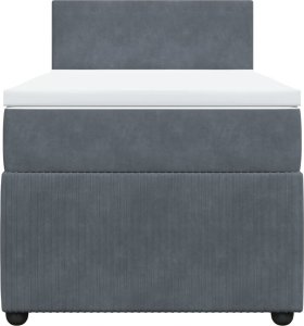 vidaXL Łóżko kontynentalne z materacem, ciemnoszary aksamit, 80x200 cm 6