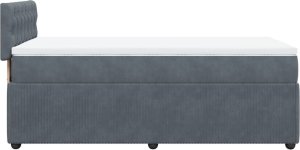 vidaXL Łóżko kontynentalne z materacem, ciemnoszary aksamit, 80x200 cm 7