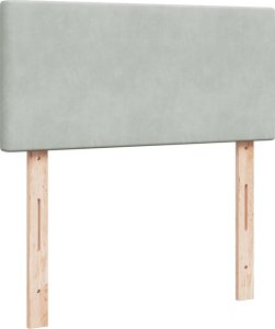 vidaXL Łóżko kontynentalne z materacem, jasnoszare, aksamit, 90x190 cm 12