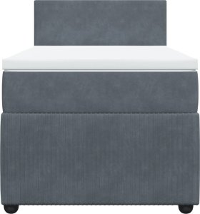 vidaXL Łóżko kontynentalne z materacem, ciemnoszary aksamit, 90x190 cm 6