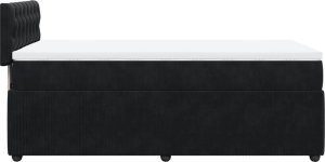 vidaXL Łóżko kontynentalne z materacem, czarne, aksamit 80x200 cm 7