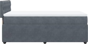 vidaXL Łóżko kontynentalne z materacem, ciemnoszary aksamit, 90x190 cm 7