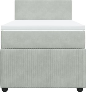 vidaXL Łóżko kontynentalne z materacem, jasnoszare, aksamit, 90x200 cm 6