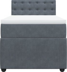vidaXL Łóżko kontynentalne z materacem, ciemnoszary aksamit, 100x200cm 6