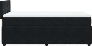 vidaXL Łóżko kontynentalne z materacem, czarne, aksamit 100x200 cm 7