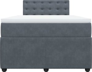 vidaXL Łóżko kontynentalne z materacem, ciemnoszare, 120x200cm aksamit 6