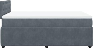 vidaXL Łóżko kontynentalne z materacem, ciemnoszare, 120x200cm aksamit 7