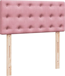 vidaXL Łóżko kontynentalne z materacem, różowe, aksamit, 100x200 cm 12