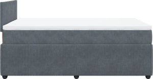 vidaXL Łóżko kontynentalne z materacem, ciemnoszare, 120x190cm aksamit 7