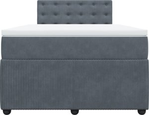 vidaXL Łóżko kontynentalne z materacem, ciemnoszare, 120x190cm aksamit 6