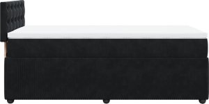 vidaXL Łóżko kontynentalne z materacem, czarne, aksamit 100x200 cm 7