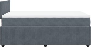vidaXL Łóżko kontynentalne z materacem, ciemnoszare, 120x200cm aksamit 7