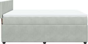 vidaXL Łóżko kontynentalne z materacem, jasnoszare, aksamit, 140x190cm 7