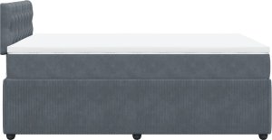 vidaXL Łóżko kontynentalne z materacem, ciemnoszare, 120x190cm aksamit 7