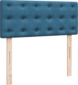 vidaXL Łóżko kontynentalne z materacem, niebieskie, 120x200cm, aksamit 12