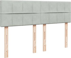 vidaXL Łóżko kontynentalne z materacem, jasnoszare, 140x190cm, aksamit 12