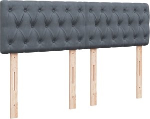 vidaXL Łóżko kontynentalne z materacem, ciemnoszare, 160x200cm aksamit 12