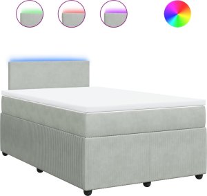 vidaXL Łóżko kontynentalne z materacem, jasnoszare, 120x200cm, aksamit 2