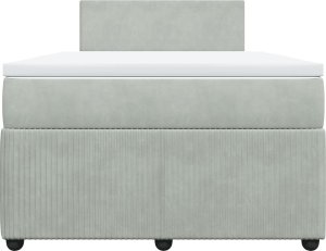 vidaXL Łóżko kontynentalne z materacem, jasnoszare, 120x200cm, aksamit 6