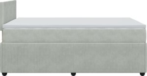 vidaXL Łóżko kontynentalne z materacem, jasnoszare, 120x200cm, aksamit 7