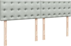 vidaXL Łóżko kontynentalne z materacem, jasnoszare, 180x200cm, aksamit 9