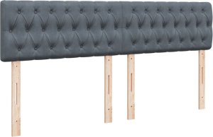 vidaXL Łóżko kontynentalne z materacem, ciemnoszare, 180x200cm aksamit 9