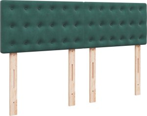 vidaXL Łóżko kontynentalne z materacem, ciemnozielone, 160x200 cm 12