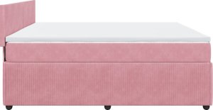 vidaXL Łóżko kontynentalne z materacem, różowe, aksamit, 200x200 cm 7