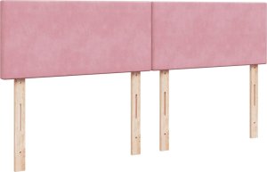 vidaXL Łóżko kontynentalne z materacem, różowe, aksamit, 200x200 cm 9