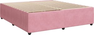 vidaXL Łóżko kontynentalne z materacem, różowe, aksamit, 200x200 cm 10