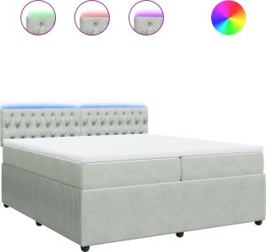 vidaXL Łóżko kontynentalne z materacem, jasnoszare, aksamit, 200x200cm 2