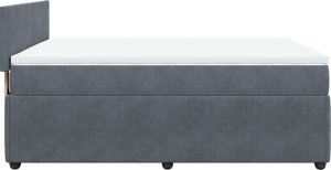 vidaXL Łóżko kontynentalne z materacem, ciemnoszara, aksamit 140x190cm 7