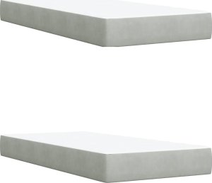 vidaXL Łóżko kontynentalne z materacem, jasnoszare, aksamit, 200x200cm 11