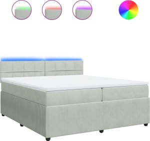 vidaXL Łóżko kontynentalne z materacem, jasnoszare, aksamit, 200x200cm 2