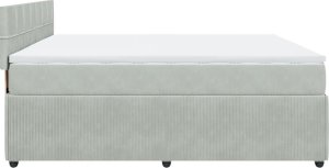 vidaXL Łóżko kontynentalne z materacem, jasnoszare, aksamit, 200x200cm 7