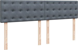 vidaXL Łóżko kontynentalne z materacem, ciemnoszare, 180x200cm aksamit 9