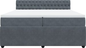 vidaXL Łóżko kontynentalne z materacem, ciemnoszary aksamit, 200x200cm 6