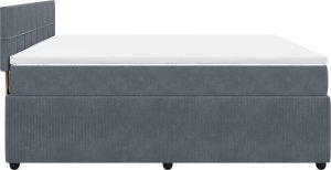 vidaXL Łóżko kontynentalne z materacem, ciemnoszary aksamit, 200x200cm 7