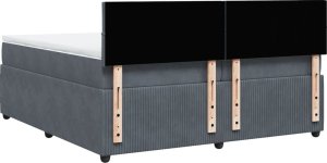 vidaXL Łóżko kontynentalne z materacem, ciemnoszary aksamit, 200x200cm 8