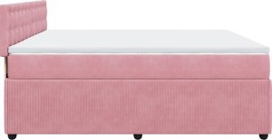 vidaXL Łóżko kontynentalne z materacem, różowe, aksamit, 200x200 cm 7