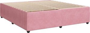 vidaXL Łóżko kontynentalne z materacem, różowe, aksamit, 200x200 cm 10