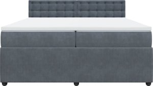 vidaXL Łóżko kontynentalne z materacem, ciemnoszary aksamit, 200x200cm 6