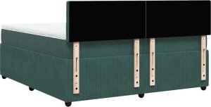vidaXL Łóżko kontynentalne z materacem, zielone, aksamit, 200x200 cm 8
