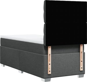 vidaXL Łóżko kontynentalne z materacem, ciemnoszara tkanina 100x200 cm 10