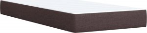 vidaXL Łóżko kontynentalne z materacem, brązowe, tkanina, 100x200 cm 6