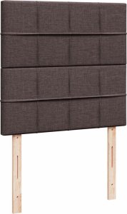 vidaXL Łóżko kontynentalne z materacem, brązowe, tkanina, 100x200 cm 8