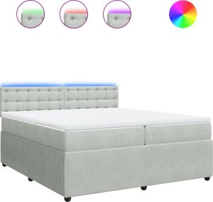 vidaXL Łóżko kontynentalne z materacem, jasnoszare, aksamit, 200x200cm 2