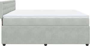 vidaXL Łóżko kontynentalne z materacem, jasnoszare, aksamit, 200x200cm 7