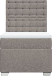 vidaXL Łóżko kontynentalne z materacem, taupe, tkanina, 100x200 cm 4