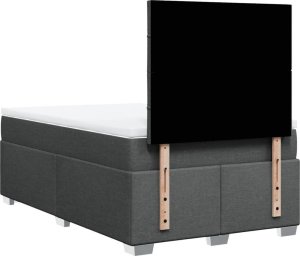 vidaXL Łóżko kontynentalne z materacem, ciemnoszara tkanina 120x200 cm 10